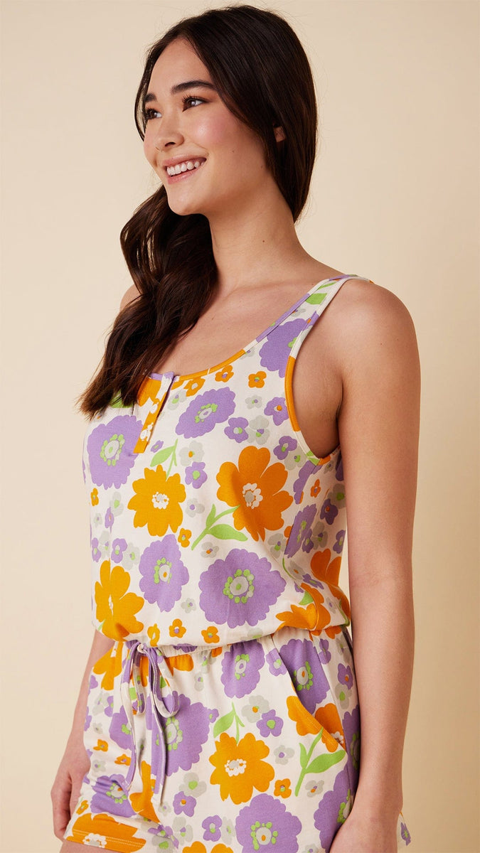 Popping Pansies Pima Knit Romper – The Cat's Pajamas