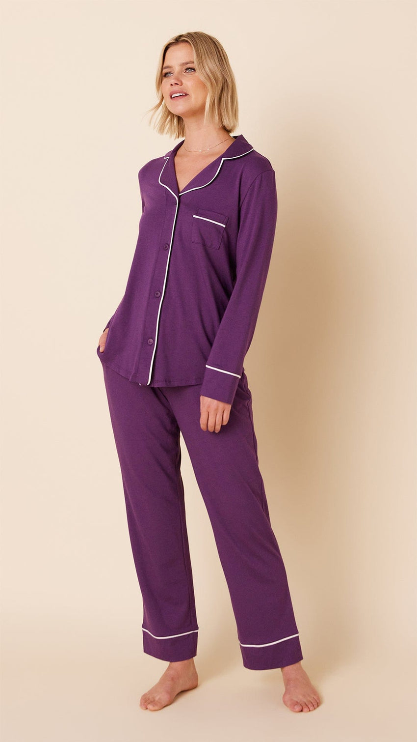 Classic Pima Knit Pajama - Aubergine Main Aubergine