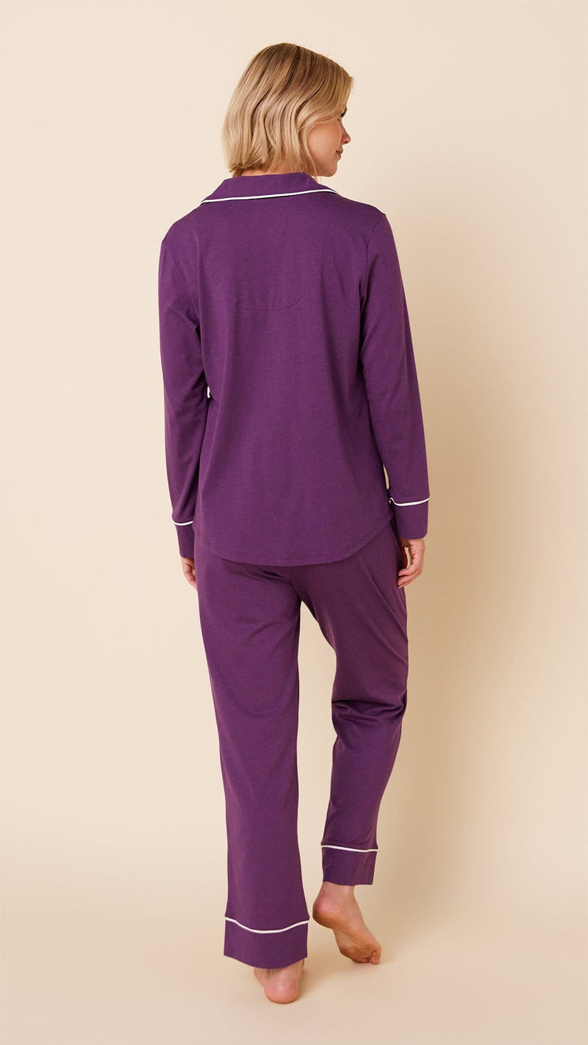 Classic Pima Knit Pajama - Aubergine Hover Aubergine