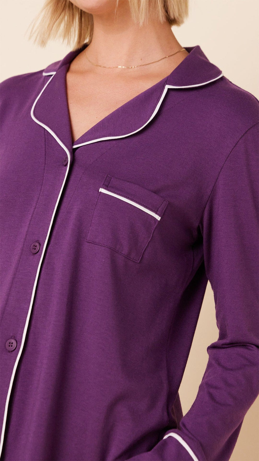 Classic Pima Knit Pajama - Aubergine Extra Aubergine