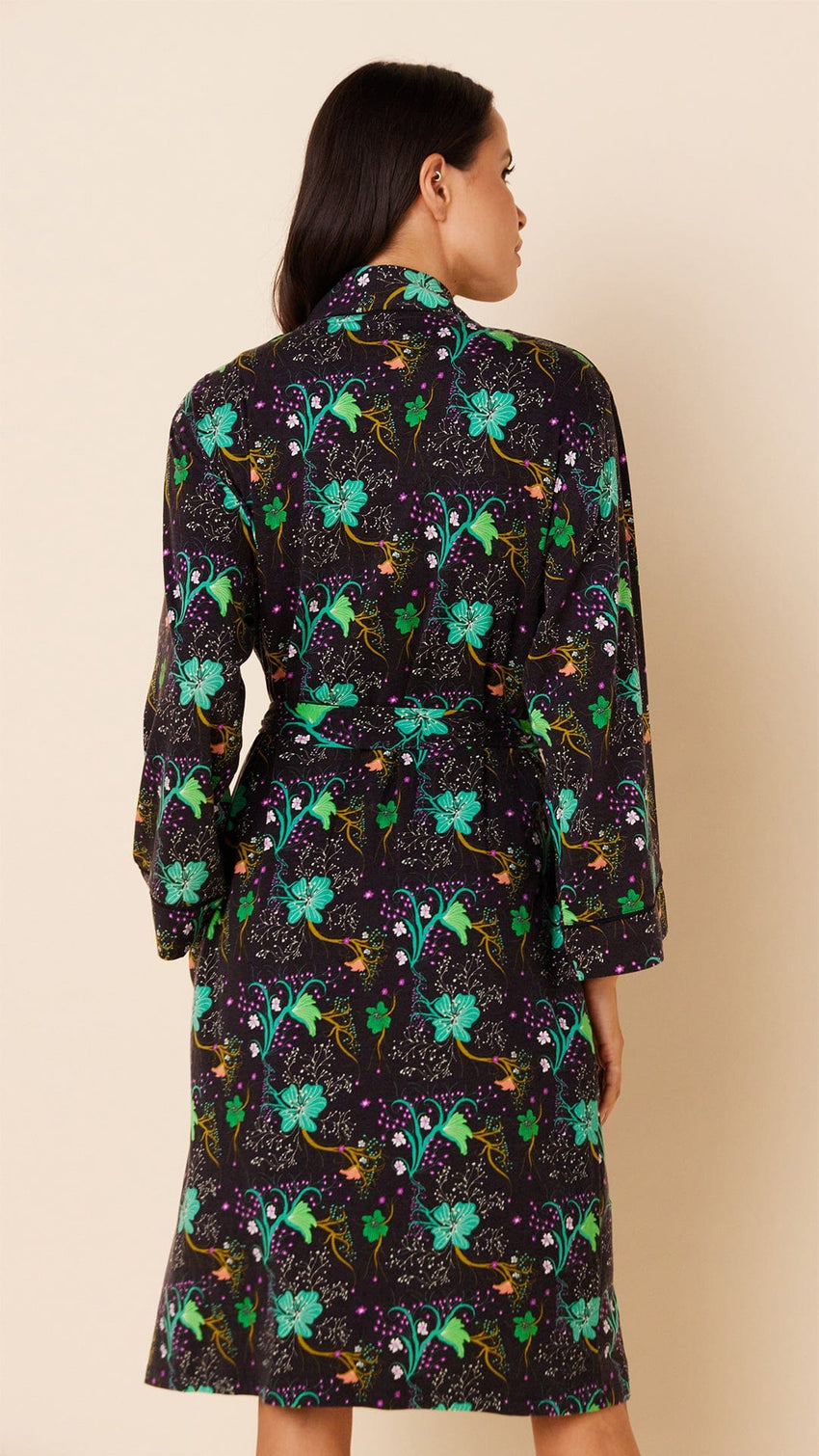 Stargazer Pima Knit Kimono Robe Hover Extra Black