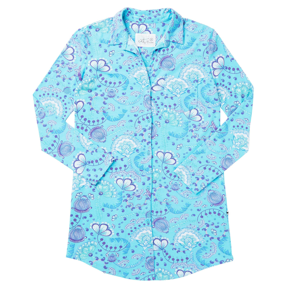 Stella Pima Knit Night Shirt Description Blue